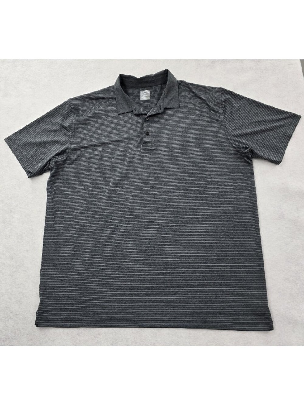 Callaway Opti-Dri Polo Shirt Mens XXL Stretch Golf Performance Gray Stripe EUC